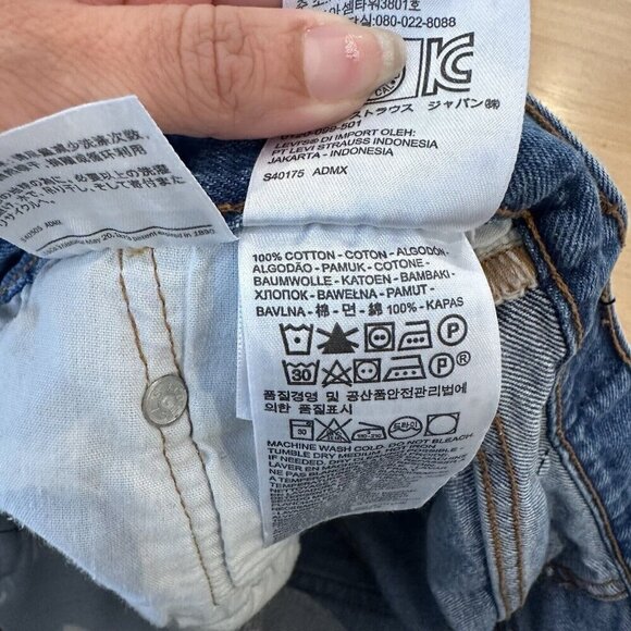 Levis 501 Cutofff Shorts Womens Blue Denim Medium Wash Button Fly Raw Hem Sz 27 - Picture 7 of 10